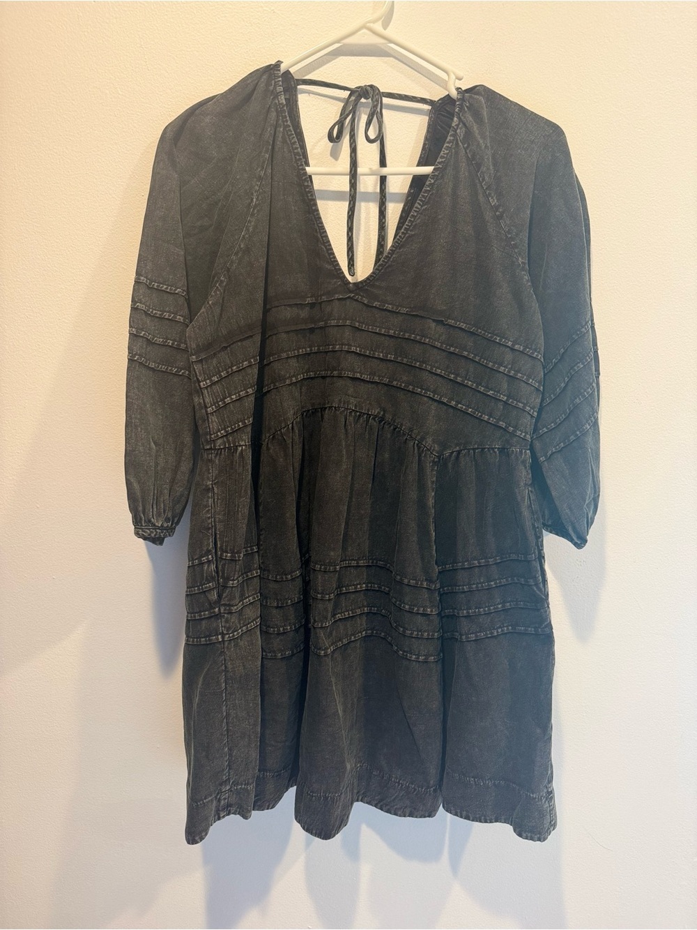 Mustard Seed Acid Wash Babydoll Tunic Dress